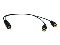 Tripp Lite 1ft Mini Stereo Dubbing Cable Y 3.5mm M to 2xF