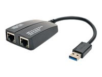 Tripp Lite USB 3.0 to Dual Port Gigabit Ethernet Adapter RJ45 10/100/1000 Mbps