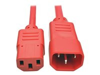 Tripp Lite 2ft Heavy Duty Power Extension Cord 15A 14 AWG C14 to C13 Red 2'