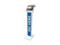 Compulocks iPad Secure Slide POS with BrandMe Floor Stand Kiosk White