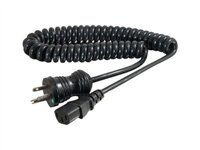 C2G 4ft 16 AWG Coiled Hospital Grade Power Cord (NEMA 5-15P to IEC320C13)