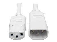 Tripp Lite 2ft Heavy Duty Power Extension Cord 15A 14 AWG C14 C13 White 2'