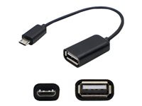 AddOn 5-pack 5in Micro-USB to USB 2.0 (A) Adapter