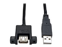 Tripp Lite 6 Inch Panel Mount USB 2.0 Extension Cable USB A to Panel Mount A Male/Female 6"