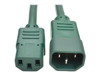 Tripp Lite 3ft Heavy Duty Power Extension Cord 15A 14 AWG C14 C13 Green 3'