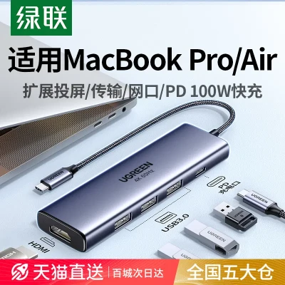 USB-концентратор Ugreen CM498 Type-C для MacBook с HDMI и сетью