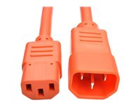 Tripp Lite 3ft Heavy Duty Power Extension Cord 15A 14 AWG C14 C13 Orange 3'