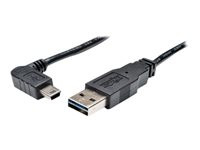 Tripp Lite 3ft USB 2.0 High Speed Cable Reversible A to Right Angle 5Pin Mini B M/M 3'