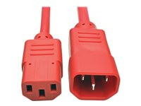 Tripp Lite 3ft Heavy Duty Power Extension Cord 15A 14 AWG C14 to C13 Red 3'