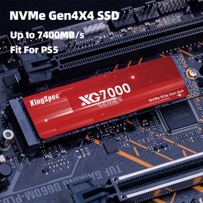 KingSpec M.2 PCIe4.0 1TB 2TB 4TB SSD NVMe M2 512GB M.2 PCIe 4.0 7400 Hard Drive HD Solid State Disk Internal SSd for Desktop PS5