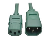 Tripp Lite 2ft Computer Power Extension Cord 10A 18 AWG C14 to C13 Green 2'