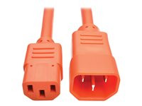 Tripp Lite 2ft Computer Power Extension Cord 10A 18 AWG C14 C13 Orange 2'