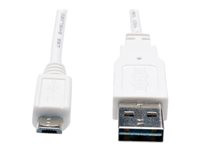 Tripp Lite 3ft USB 2.0 High Speed Cable Reversible A to 5Pin Micro B M/M White 3'