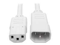 Tripp Lite 2ft Computer Power Extension Cord 10A 18 AWG C14 to C13 White 2'
