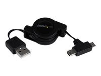 StarTech.com 2.5 ft Retractable USB Combo Cable
